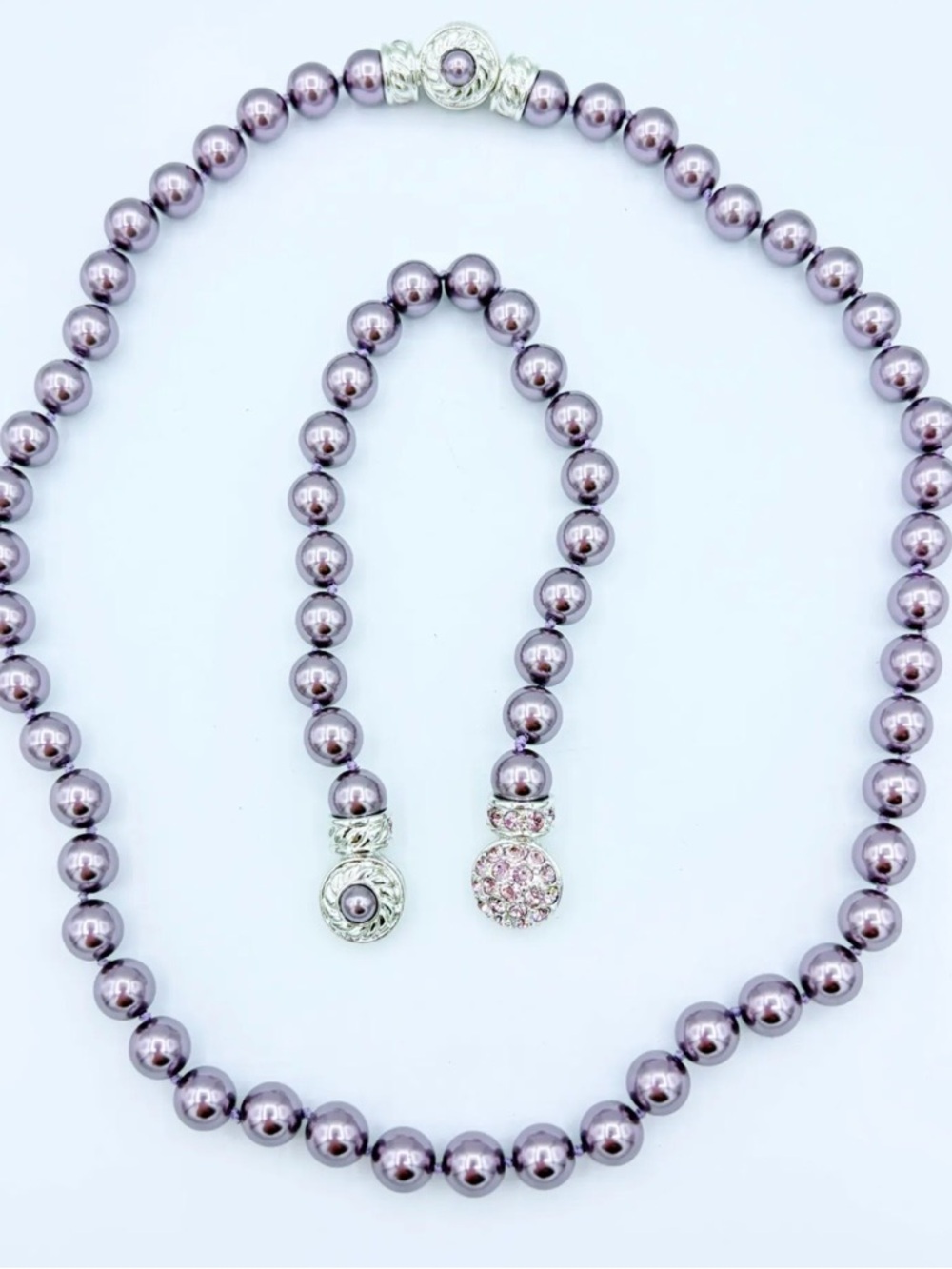 Nolan Miller Faux Pearl Necklace and Bracelet Set